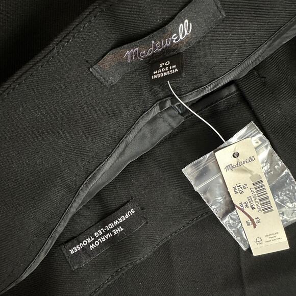 Madewell The Petite Harlow Superwide Leg Trouser Brushed Twill Black US 0 NWT - Picture 12 of 13
